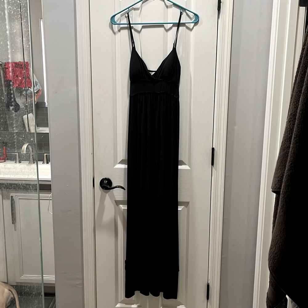 Floor length black dress